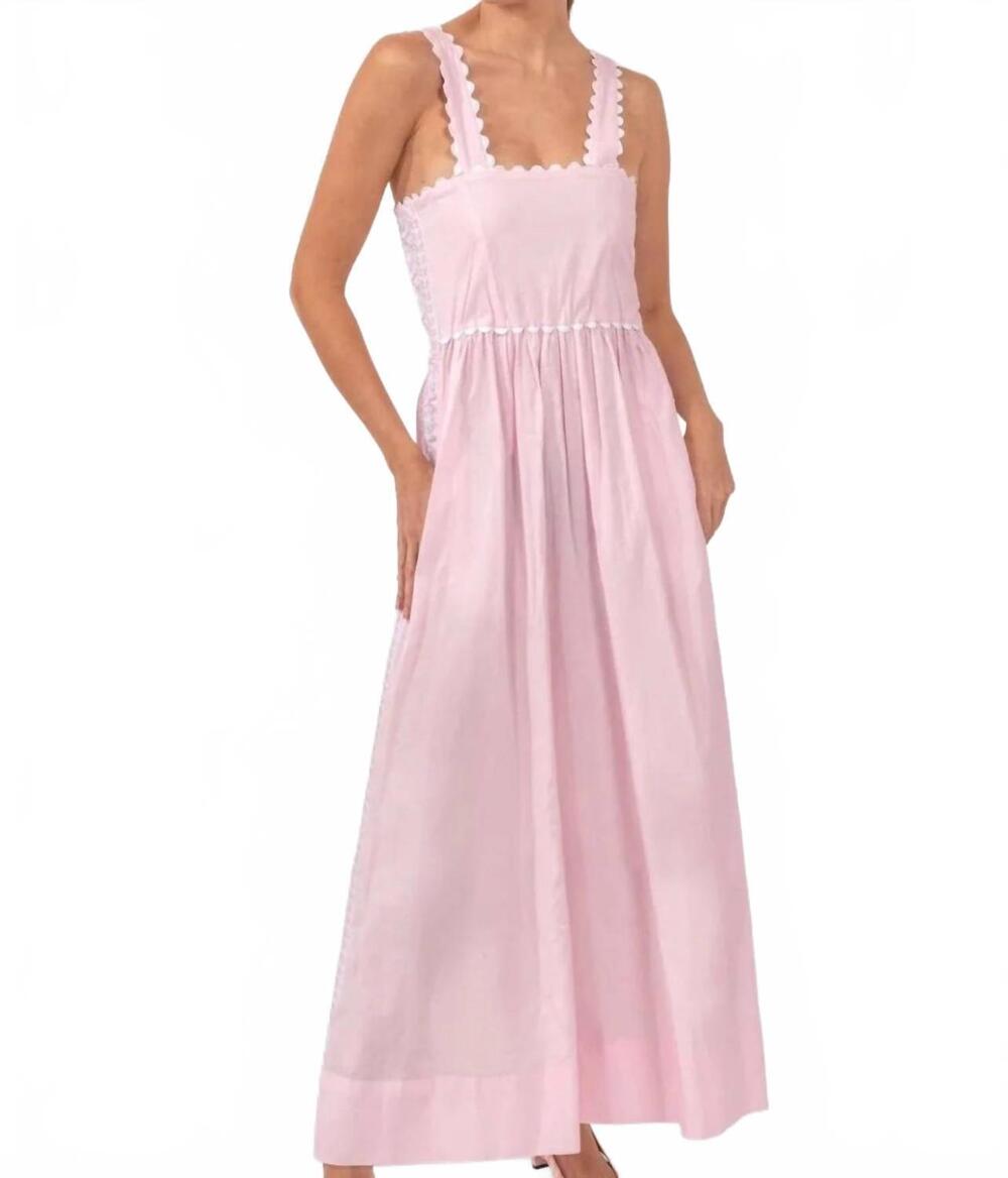 NEW GRETCHEN SCOTT ziggy maxi dress in pale pink